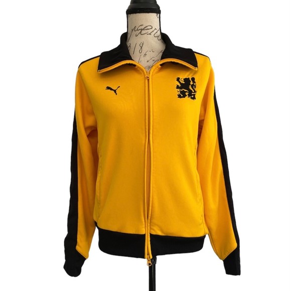 Puma Other - Puma Vintage Holland Yellow Black Track Jacket Size XL Ladies - S/M Mens